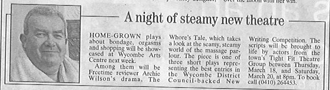 Bucks Free Press, pre-show notice